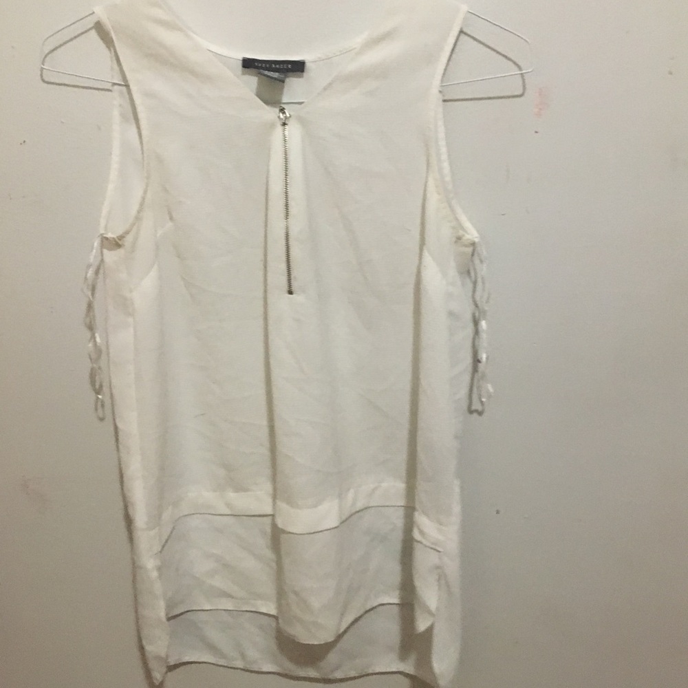 SUZY SHIER WHITE BASIC BLOUSE